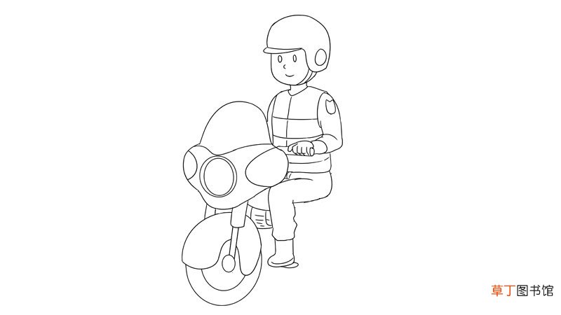 警察摩托车简笔画步骤警察摩托车简笔画画法