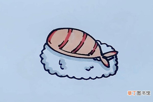 鲜虾寿司的简笔画 鲜虾寿司简笔画怎么画