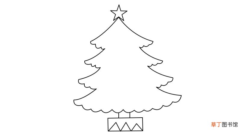 圣诞树简笔画 圣诞树的画法