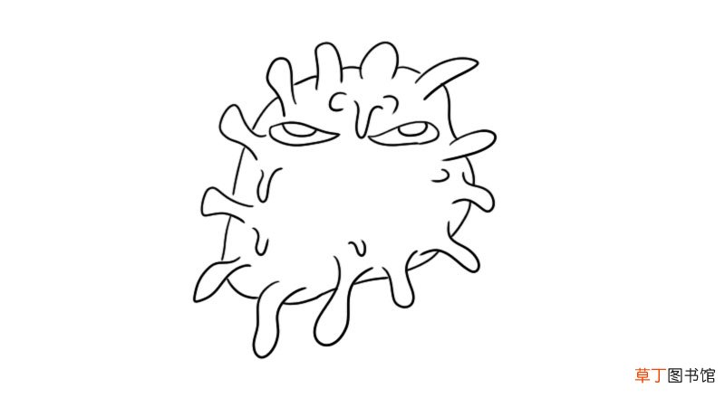 冠状病毒简笔画画法 冠状病毒简笔画