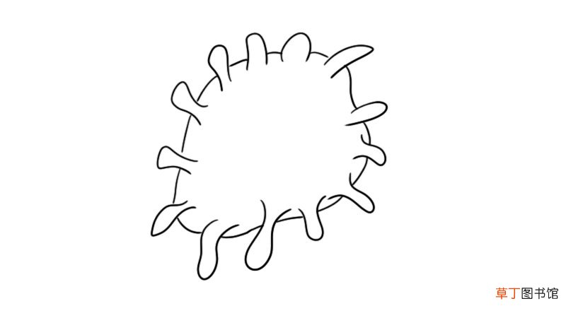 冠状病毒简笔画画法 冠状病毒简笔画