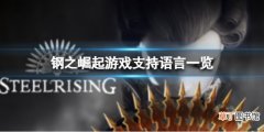 《钢之崛起》支持中文吗？游戏支持语言一览