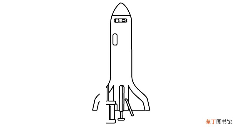 中国航天日发射火箭简笔画