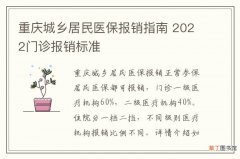 重庆城乡居民医保报销指南 2022门诊报销标准