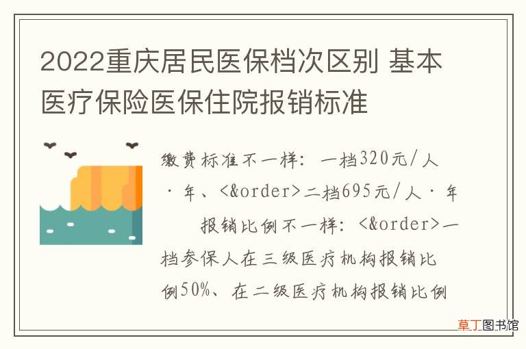2022重庆居民医保档次区别 基本医疗保险医保住院报销标准