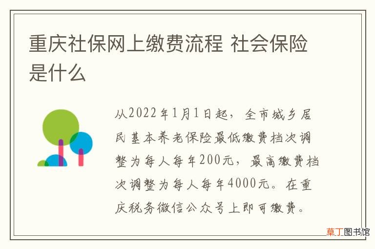 重庆社保网上缴费流程 社会保险是什么