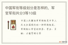 中国军衔等级划分是怎样的，军官军衔共分3等10级