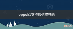 oppok1支持微信双开吗