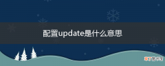配置update是什么意思