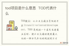 tod项目是什么意思TOD代表什么