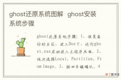 ghost还原系统图解ghost安装系统步骤