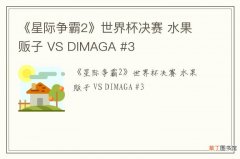 《星际争霸2》世界杯决赛 水果贩子 VS DIMAGA #3