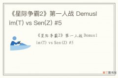 T 《星际争霸2》第一人战 Demuslim vs Sen(Z) #5