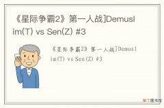 T 《星际争霸2》第一人战]Demuslim vs Sen(Z) #3