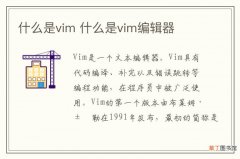 什么是vim 什么是vim编辑器