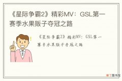 《星际争霸2》精彩MV：GSL第一赛季水果贩子夺冠之路