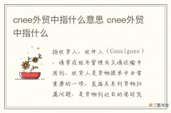 cnee外贸中指什么意思 cnee外贸中指什么
